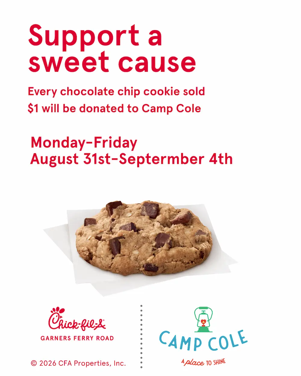 Support a sweet cause Chick-fil-A Fundraiser