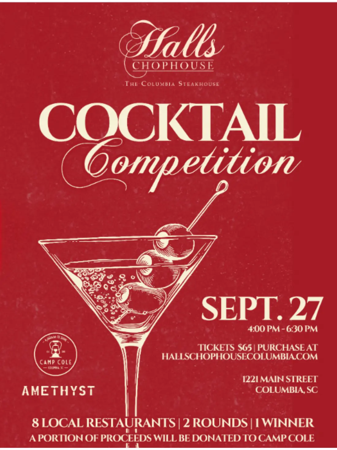 Halls Cocktail Competition September 27th