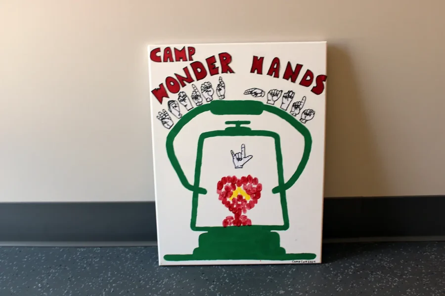 Camp Wonder Hands hand-drawn sign